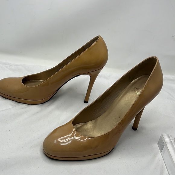 Stuart Weitzman Sz 9.5 Nude Platswoon Patent Leather Pumps - Picture 9 of 16